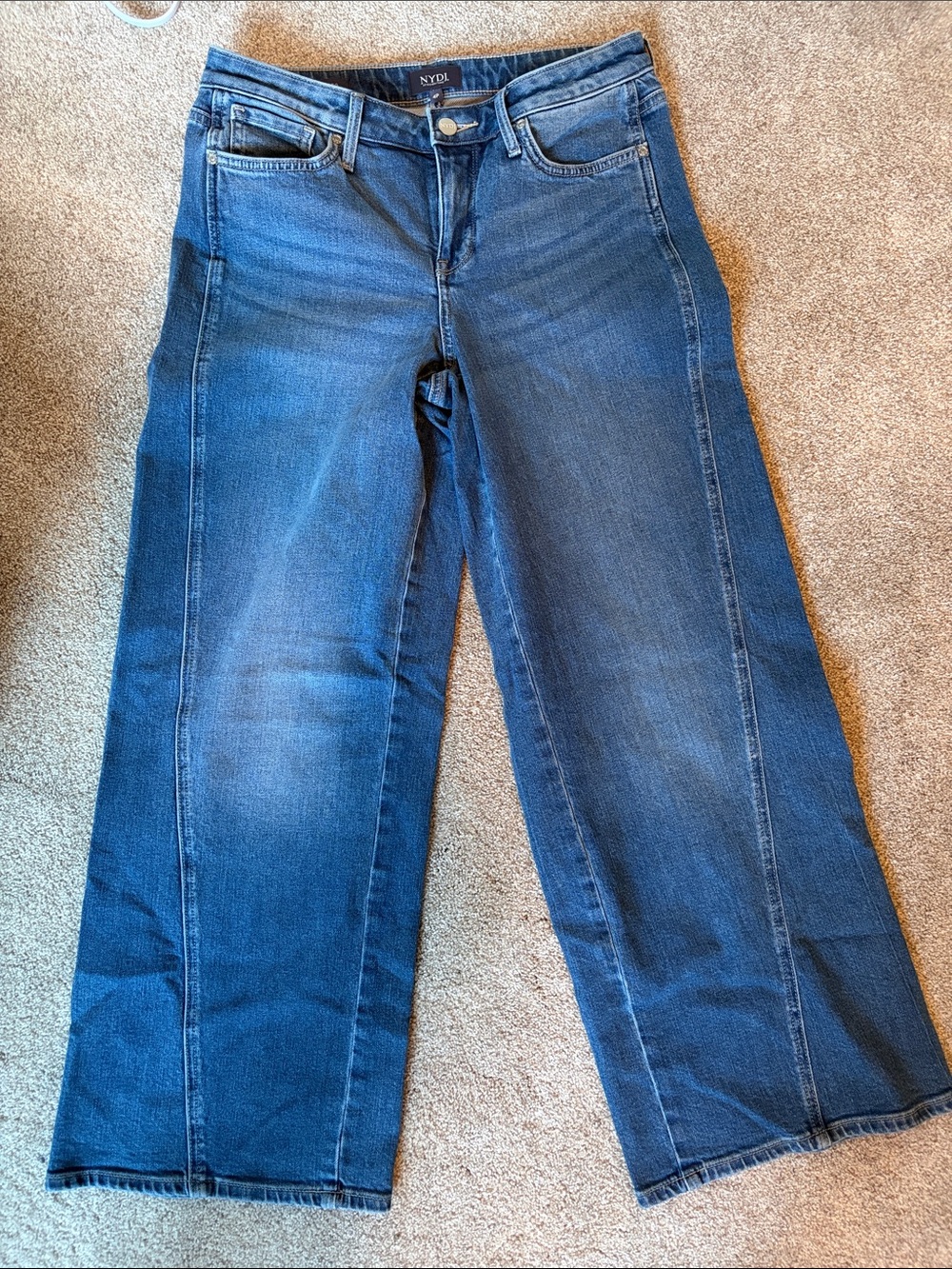 NYDJ Wide Leg Jeans in Medium Blue Wash